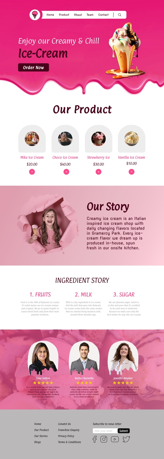 Ice Cream Web Layout