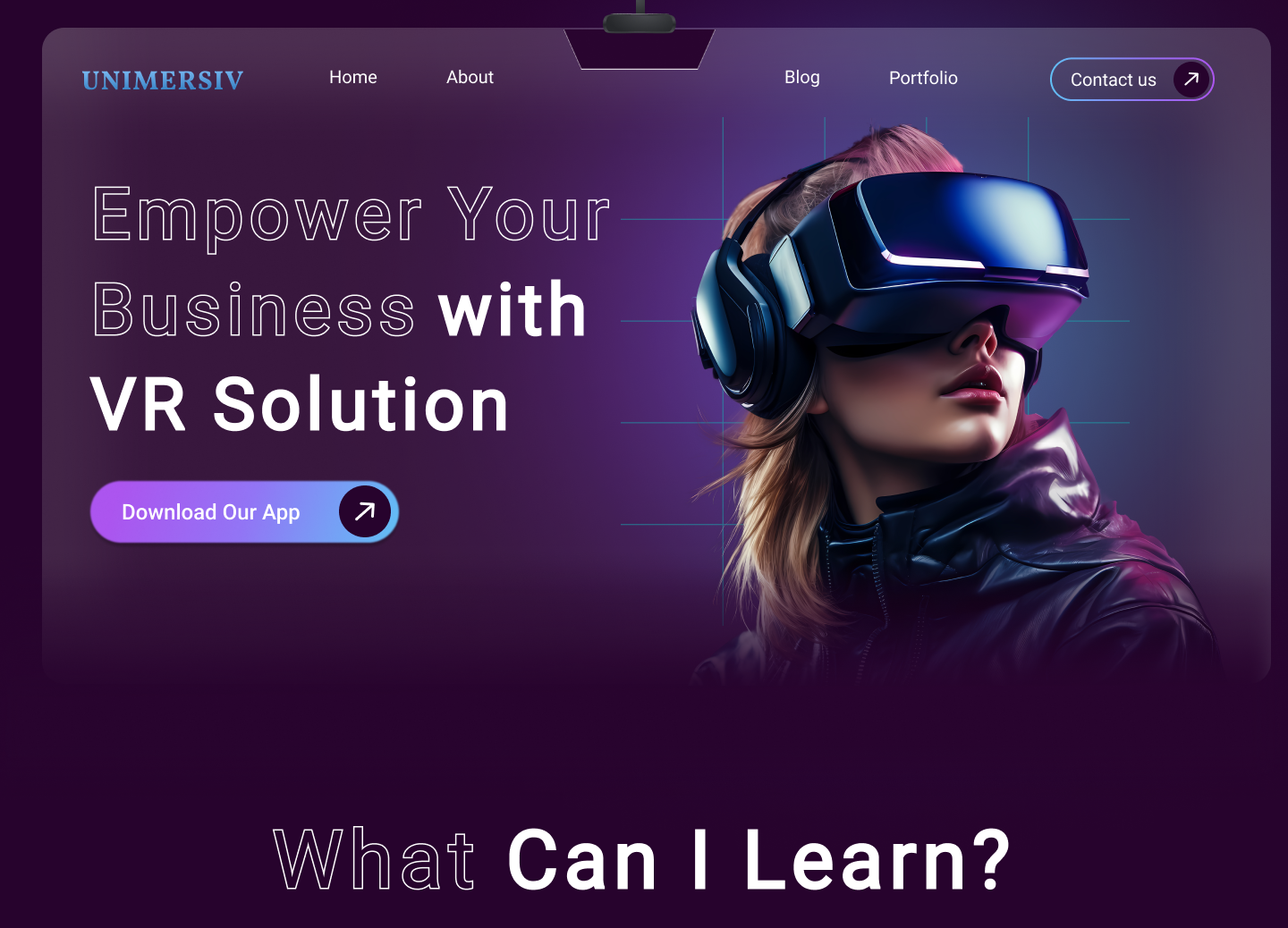 Unimersiv VR Landing Page